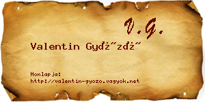 Valentin Győző névjegykártya